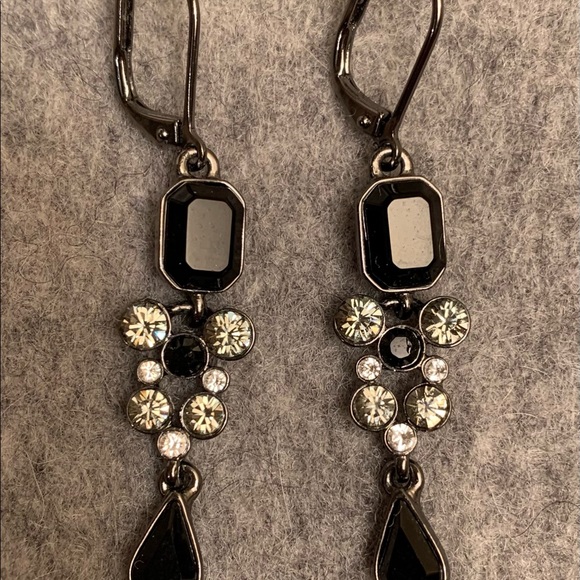 Black stone and crystal jewelry set - Picture 10 of 11